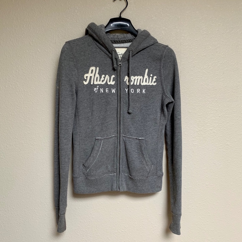 Abercrombie Fitch gray full zip up hoodie S